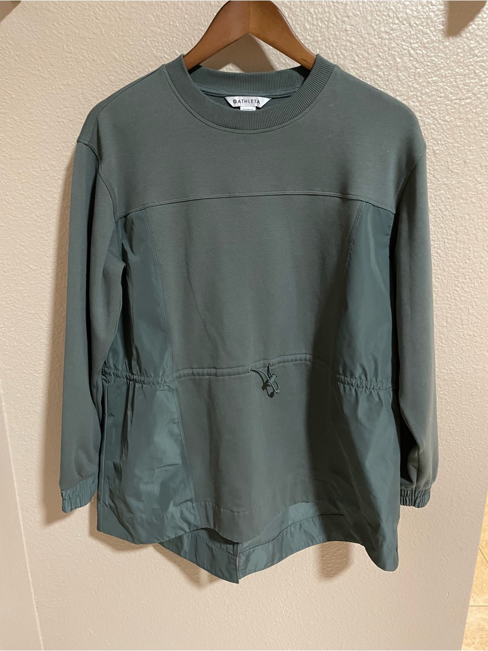 Athleta Muted Olive Green Crewneck Pullover